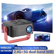 Mini Projector with WiFi , Native 1080P Projector , Projectors for Outdoor Movies Home Theater Built-in Speaker Android11 Dual WiFi6 Allwinner 1080p Compatible with iPhone/Android/PS4/Laptop