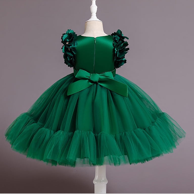 Girl Dresses Formal Dress for Girls Dark Green Dress Girls Dress Birthday  Dresses for Girls Size 5-6 Years Girls Clothes - Walmart.com