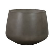 Amethyst Medium Round Lightweight Concrete Indoor or Outdoor Planter in Gray