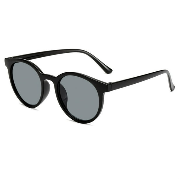 Fashion Sunglasses Round Sun Glasses UV Blocking Grey Lens Trendy Stylish Design Unisex Retro Sunglasses For Women MenBlack Frame