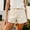 White, variant on Womens High Waist Straight Leg Denim Shorts, Front Patch Pockets with Button Fly, Washed Fabric for Everyday Casual Wear White M