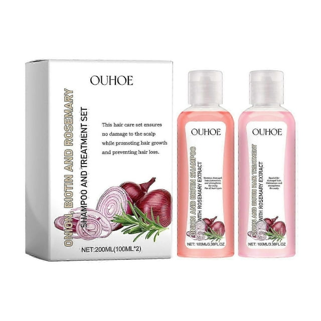 Onion, Biotin And Rosemary Shampoo And Treatment Set, Nourish Hair Root Scalp Thick Hair Luster Thick Hair