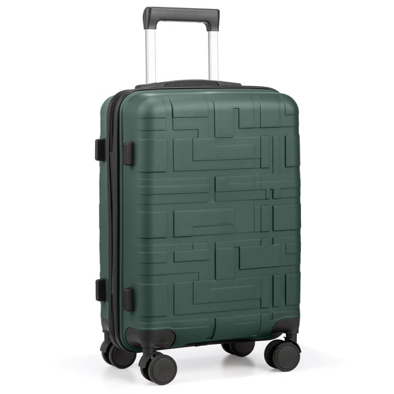 Zimtown 20 Inch Carry-on Luggage Lightweight Hardside Suitcase with 360° Detachable Spinner Wheels, Unbreakable Travel Luggage, Green