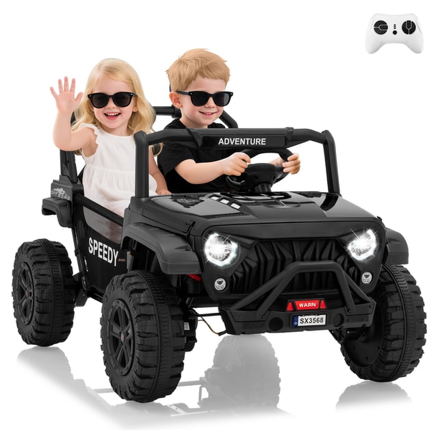 CazToi 24V 2 Seater 4WD Ride On Car with Remote Control Bluetooth and LED Lights for Big Kids