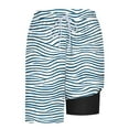 thumbnail image 5 of Men's Swim Trunks with Compression Liner 2 in 1 Board Beach Shorts Fashion Print Elastic Waist Casual Shorts, 5 of 5