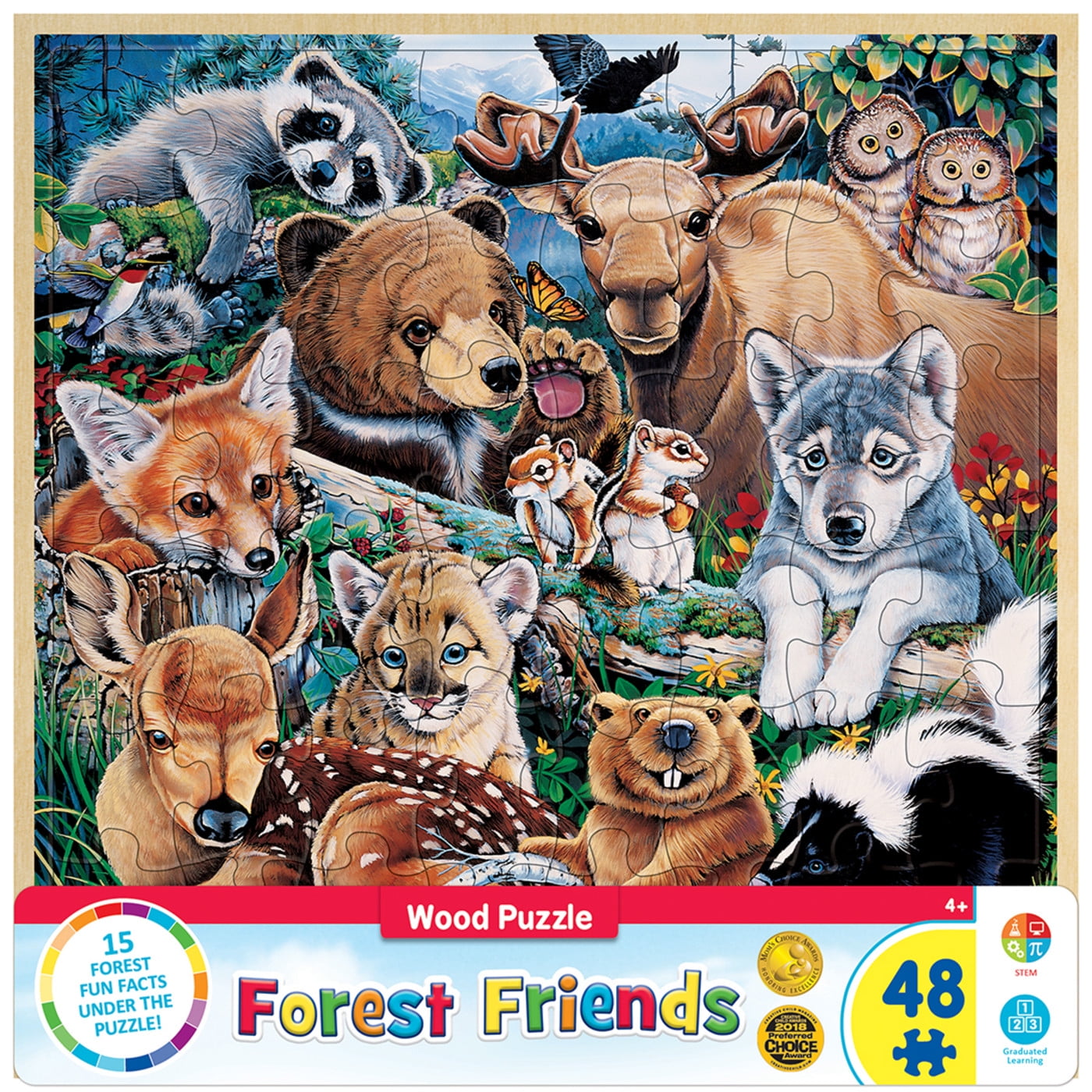 MasterPieces 48 Piece Jigsaw Puzzle for Kids - Forest Friends - 12'x12'