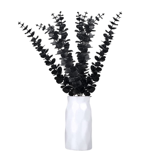 20 piezas de tallo de eucalipto, tallo de hoja de eucalipto Artificial, adorno floral para oficina en casa, decoración de boda