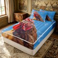 thumbnail image 2 of Erosebridal Farm Brown Rooster Zipper Full Size Comforter Sets with Fitted Sheet and 2 Pillowcases for Women Men, Rustic Animal Zipper Bedding Set, Navy Reversible, 4-Piece, 2 of 7