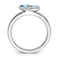 thumbnail image 2 of Sterling Silver Stackable Expressions Blue Topaz Double Heart Ring - Size 5, 2 of 3
