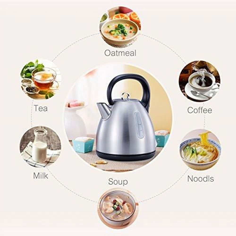 Avan-Pacific Stainless Steel 360°Cordless Electric Kettle 1.7L 1500W Auto Shut-Off, Boil Dry Protection ETL/FDA Approval (Red)