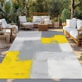 thumbnail image 2 of Yellow Grey Outdoor Rug for Patio/Deck/Porch, Non-Slip Large Area Rug 6 x 9 Ft, Abstract Geometric Oil Painting Vintage Gradient Indoor Outdoor Rugs Washable Area Rugs, Camping Rug Carpet Runner, 2 of 8