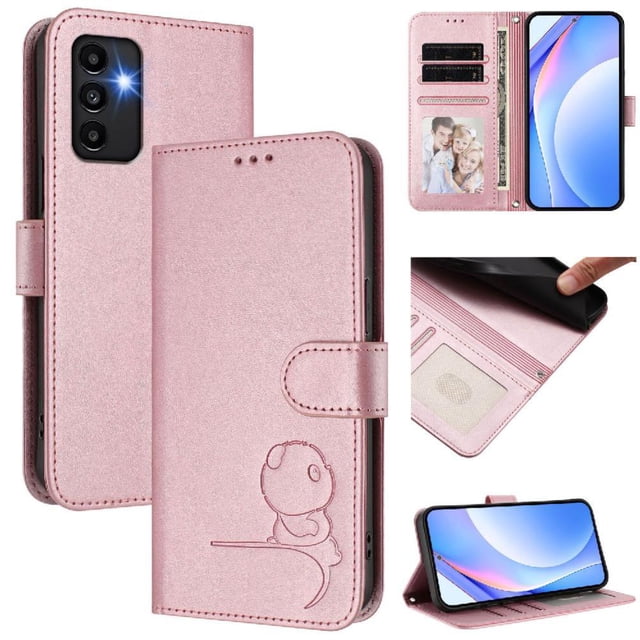 Flip Case for Samsung Galaxy A04S RFID Blocking Magnetic Clasp Wallet Case with 3 Card Slots and Kickstand Function