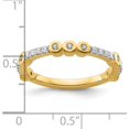 thumbnail image 5 of Solid 14k Yellow Gold Stackable Expressions White Topaz and Diamond Ring - Ring Size 6.0, 5 of 8
