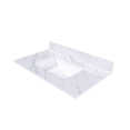 thumbnail image 3 of 31 Inch Marble Vanity Top, White Vanity Top with Pre-drilled Faucet Holes, Bathroom Vanity Top with Undermount Rectangular Middle Sink and 4" Height Backsplash,  Bianco Carrara Venato    RR, 3 of 16