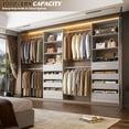 thumbnail image 2 of Aheaplus Closet System, 4-9Ft Closet Organizer with 4 Wooden Drawers, Wood Closet Organizer System with Tower, Walk-in Closet Organizer Wardrobe Garment Clothes Rack with 4 Hanging Rods, Grey, 2 of 14