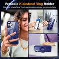 thumbnail image 3 of ELEHOLD Case for iPhone 16 Plus, Military Grade Protection Translucent Matte Case with 360° Rotatable Magnetic Ring Stand,Darkblue, 3 of 7