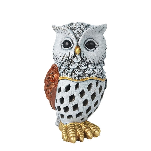 Rirozkan Solar Owl Light, Outdoor Garden Decor with Hollow Resin Statue, Automatic Waterproof Solar Powered Lamp, for Patio Yard Pathway Night Lighting, Multicolor