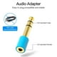 thumbnail image 4 of Cable auxiliar para auriculares estéreo (6,5 mm/6,35 mm 1/4" macho a 3,5 mm/1/8" hembra), adaptador de audio para guitarra, amplificador, mezcla de auriculares, altavoz y micrófono (azul), 4 of 6