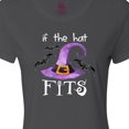 thumbnail image 3 of Inktastic If the Hat Fits Halloween Witch Hat and Bats Women's T-Shirt, 3 of 4