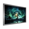 thumbnail image 2 of Designart "Emerald Glow Tree in Northern Lights I" Landscapes Framed Wall Art Decor - Country Green Tree Entryway Framed Wall Art, 2 of 6