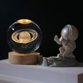 thumbnail image 4 of Bola de cristal de astronauta de galaxia planetaria luminosa con luz de noche de empuje manual de astronauta Fuente de alimentación USB para mantener el calor / luz de noche rgb regalo para Wmkox8yii  gf7608, 4 of 8