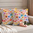 thumbnail image 2 of Watercolor Floral Leaf Pillow Covers 2 Pack Cute Flower Pillowcase Waterproof Outdoor Throw Pillow Cover for Patio Garden Square Cushion 20”x20”, 2 of 9