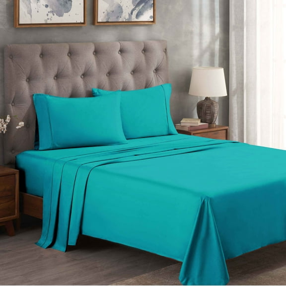 Superior Egyptian Cotton 300 Thread Count Deep Pocket Sheet Set, California King, Teal