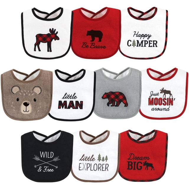 Baberos de Algodón Hudson Baby Oso de Alce para Niño Talla Única
