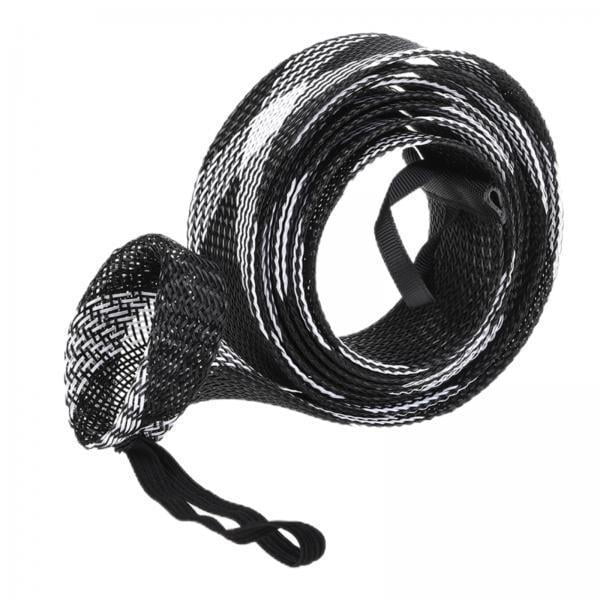 koolsoo 2xFishing Rod Sleeve Sock Pole Glove Protector Cover w/Lanyard Black White