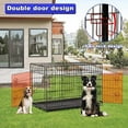 thumbnail image 5 of BestPet 24 inch Foldable Metal Dog Crate for Small Dogs, Double Door, Divider, Removable Tray(Black), 5 of 9