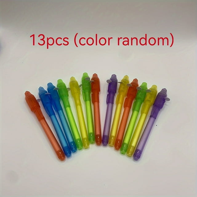 YOPTOP 13pcs Glow-in-the-Dark UV Light Pens with Built-In Flashlight - Quick Dry Invisible Ink Markers for Art Crafts & Security,13pcs (random Color),none