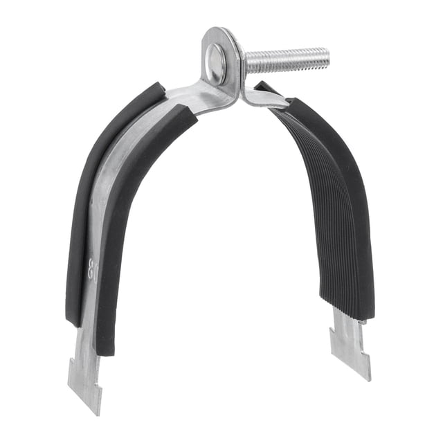 Unique Bargains Rubber Cushion Strut Clamp Rigid Steel Pipe Clamp Fit for 3-1/2' Tube and Pipe