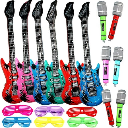 Inflatable Rockstar Party Pack (6 guitars, 18 total pieces)