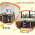thumbnail image 5 of PawHut 71" Dog Crate Furniture with Removable Divider for 2 Small Dogs or 1 Large Dog, Dog Kennel Furniture with Storage, Double Doors, 5 of 9