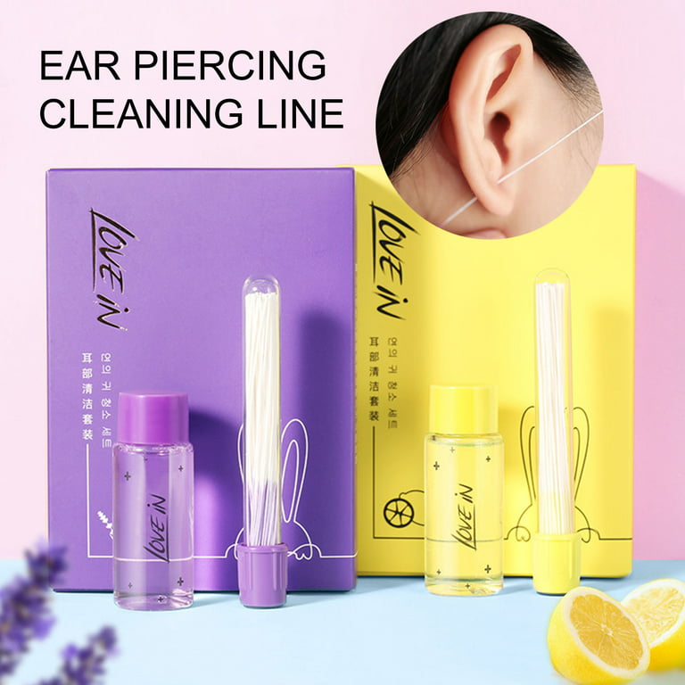 Travelwant 20ml/Set Ear Hole Floss Earrings Hole Cleaner Disposable Piercing Aftercare Cleaner Earrings Piercing Cleaning Line Ear Piercing Care