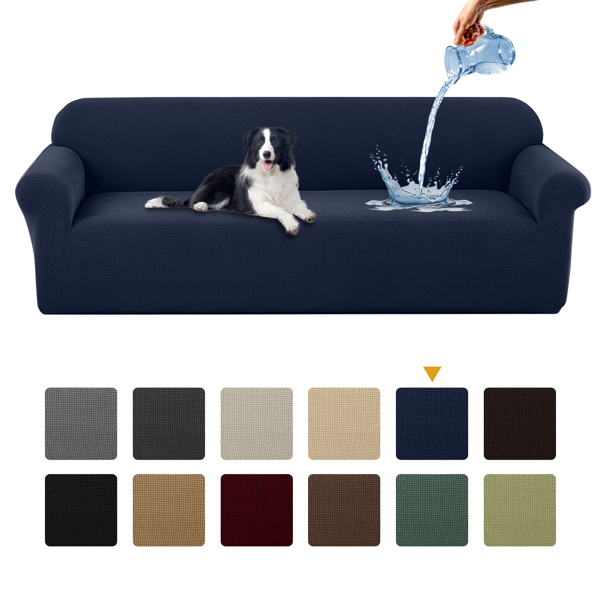 Sanmadrola Waterproof Couch Cover Stretch Jacquard Sofa Slipcover