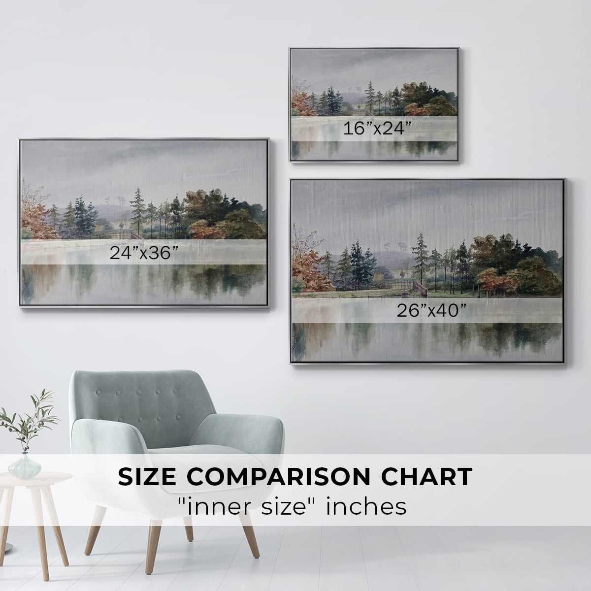 Vintage Landscape-XXI By Wexford Home Framed in Silver Wood Gallery Wrapped Canvas 27 in. x 41 in.