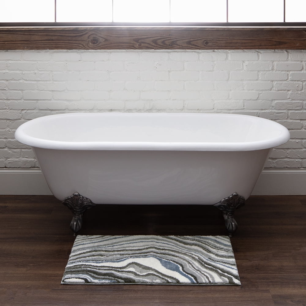 Mohawk Home Serpentine Bath Mat, Blue Fog, 2' 3" x 3' 9"