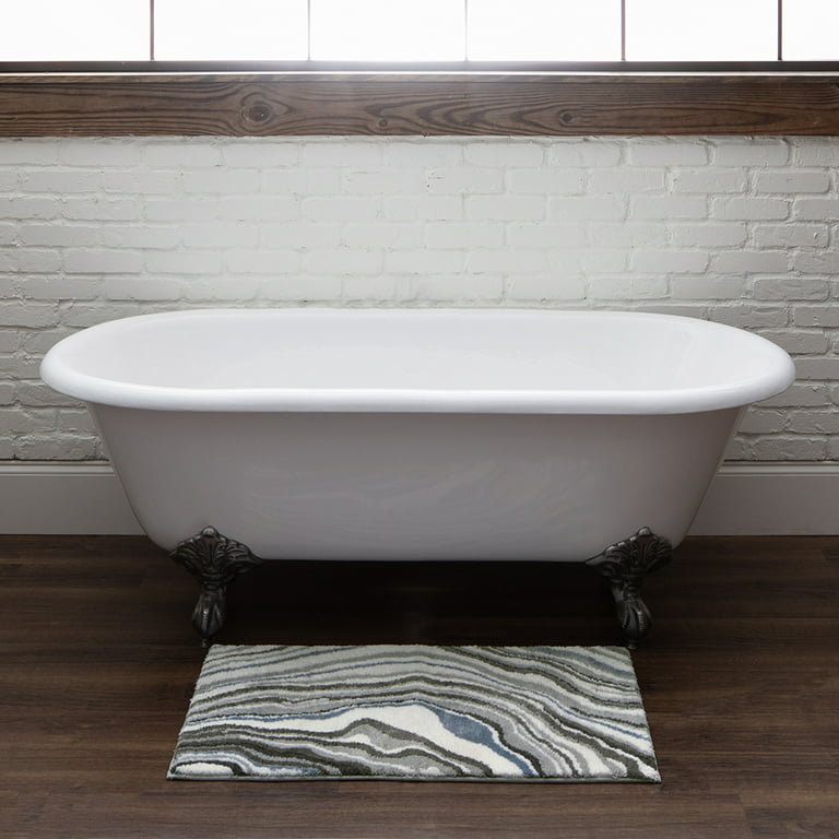 Serpentine Gray Marbled Super Soft Bath Rugs