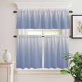 thumbnail image 6 of Minimalist Blue Curtain Valances Set and Grey Gradient Kitchen Curtains 24&nbsp;inch Length Rod Pocket Valance and Tiers 3 Piece Set Small Bedroom Bathroom Laundry Decor, 6 of 9