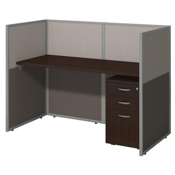 Scranton & Co 3 Drawer Wood Computer Desk in Mocha Cherry