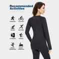 thumbnail image 2 of Woolcano Women’s 100% Merino Wool Base Layer Set Lightweight Thermal Underwear for Ski Winter Outdoor, 2 of 6