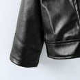 thumbnail image 5 of Boys Girls Spring Motorcycle Faux Leather Jackets with Oblique Zipper Autumn/Winter Lapel Zipper Leather Coat, 5 of 7