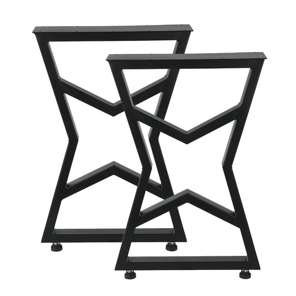 QinaQin Patas metálicas industriales para muebles, juego de 2 soportes de acero para mesa de comedor, escritorio, banco o proyectos DIY de sala y oficina