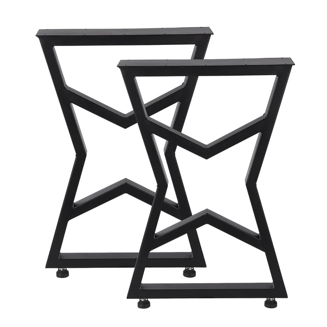 QinaQin Patas metálicas industriales para muebles, juego de 2 soportes de acero para mesa de comedor, escritorio, banco o proyectos DIY de sala y oficina