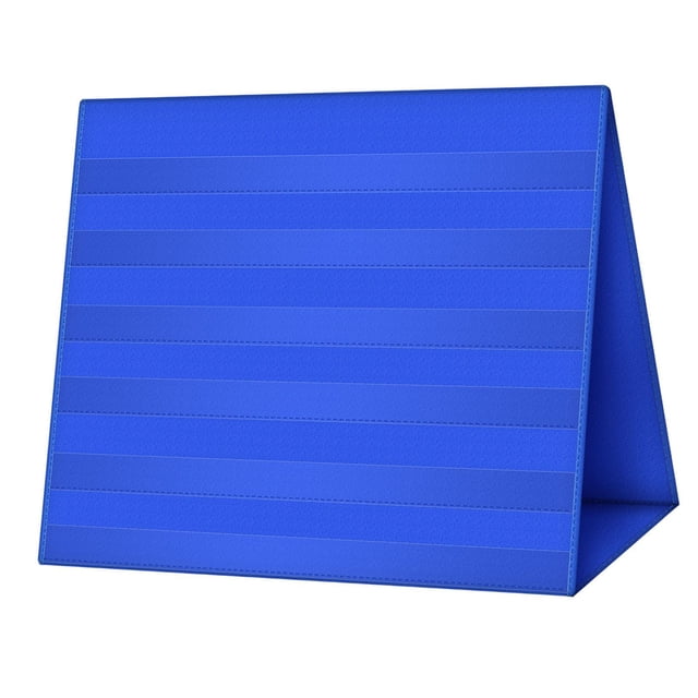 DOLITY Tabletop Pocket Chart Desktop Card Display Stand for Office School Classroom blue