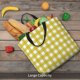 thumbnail image 5 of Easygdp Yellow Checkboard Bolsa Tote para Mujer, Bolso de Hombro para Trabajo, Playa, Viajes, Compras y Supermercado, 5 of 7