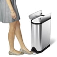 thumbnail image 2 of Bote de basura Simplehuman con tapa en forma de mariposa, 18 litros, 4,8 galones, acero, 2 of 6