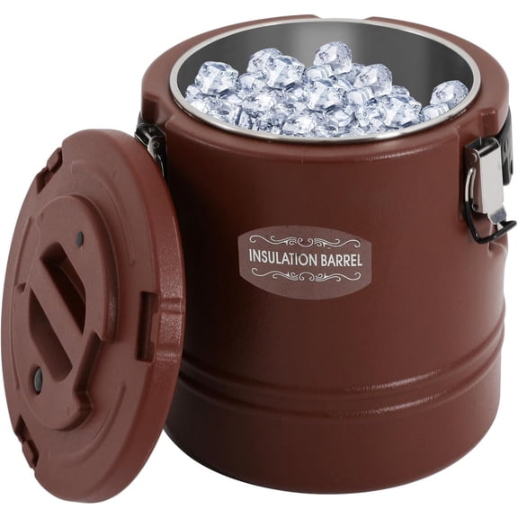 Insulated Soup 4 Gallon Insulated Soup Container Portable Commercial Warmer for Hot or Cold Food 15QT Stainless Steel Hot Box Food Cooler with 3 Buckles for Restaurant Cante