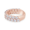 thumbnail image 4 of AFFY 2CT Moissanite Diamond Double Row Anniversary Wedding Band Ring in 14k Rose Gold over Sterling Silver-8, 4 of 7